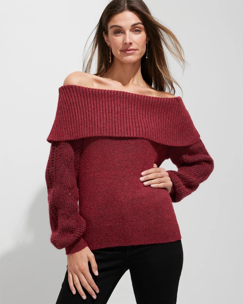Outlet WHBM Off The Shoulder Pullover White House Black Market